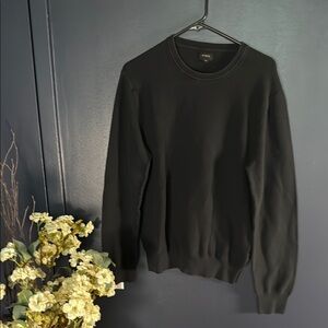 J. Crew Black Crewneck Sweater Classic Knit